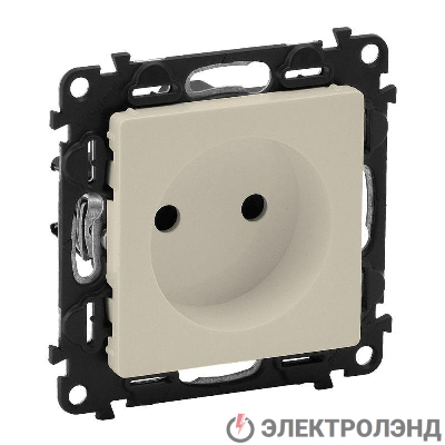 Механизм розетки 1-м СП Valena Life 16А IP20 250В 2К с лиц. панелью защ. шторки безвинт. зажимы сл. кость Leg 753516