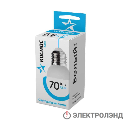 Лампа светодиодная GL45 8.5Вт 220В E27 4500К Космос LkecLED8.5wGL45E2745