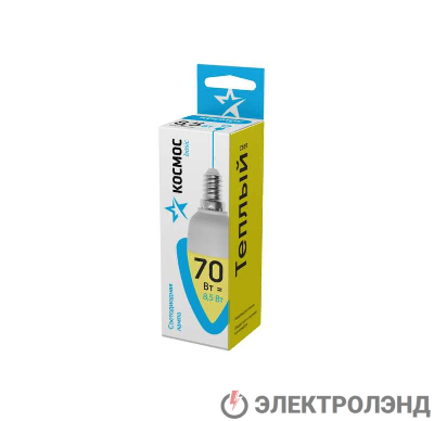 Лампа светодиодная CN 8.5Вт 220В E14 3000К Космос LkecLED8.5wCNE1430