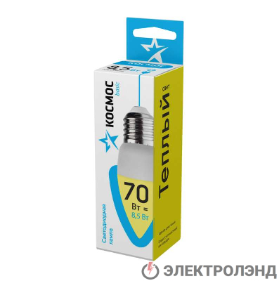 Лампа светодиодная CN 8.5Вт 220В E27 3000К Космос LkecLED8.5wCNE2730