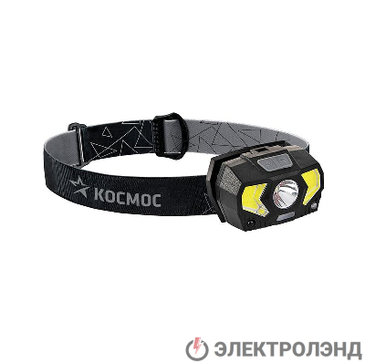 Фонарь налобный 3Вт ХРЕ LED 2х2Вт СОВ красн. светодиод КОСМОС KocHuntHelper5W